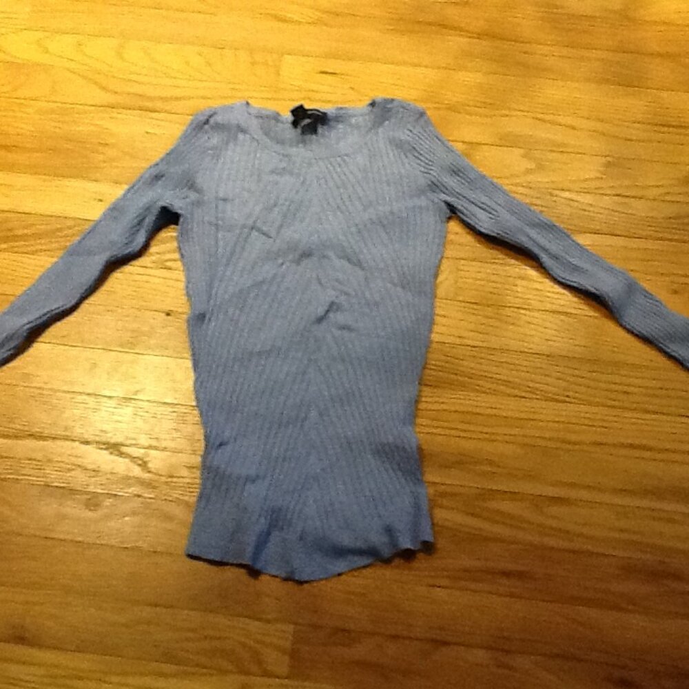 Pale Blue/Periwinkle INC Ribbed Top - Picture 3 of 5
